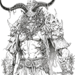 Detailed Demon Lord Coloring Pages for Adults 1