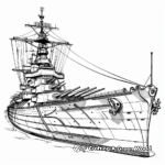 Detailed Dreadnought Battleship Coloring Pages 2