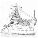 Detailed Dreadnought Battleship Coloring Pages 4