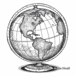 Detailed Earth Globe Coloring Pages 3