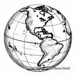 Detailed Earth Globe Coloring Pages 4