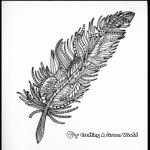 Detailed Felt Feather Coloring Pages 3