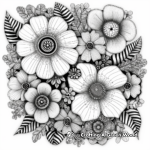 Detailed Felt Flower Coloring Pages 2