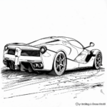 Detailed Ferrari La Ferrari Coloring Page for Adults 1