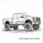 Detailed Ford Lifted Truck Coloring Pages for Adults 1