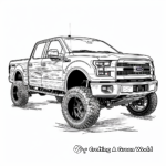 Detailed Ford Lifted Truck Coloring Pages for Adults 2