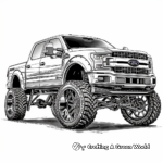 Detailed Ford Lifted Truck Coloring Pages for Adults 3