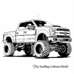 Detailed Ford Lifted Truck Coloring Pages for Adults 4