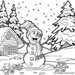 Detailed Frosty the Snowman Scene Coloring Pages 2