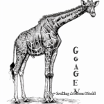 Detailed Giraffe in Savanna Coloring Pages 1