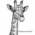 Detailed Giraffe in Savanna Coloring Pages 4