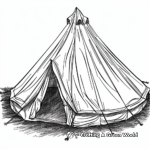 Detailed Glamping Tent Coloring Pages 2