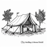 Detailed Glamping Tent Coloring Pages 3
