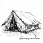Detailed Glamping Tent Coloring Pages 4