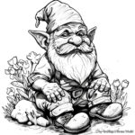 Detailed Gnome Coloring Pages for Adults 1