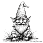 Detailed Gnome Coloring Pages for Adults 3