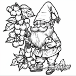 Detailed Gnome Fruit Picking Coloring Pages for Adults 1