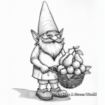 Detailed Gnome Fruit Picking Coloring Pages for Adults 2