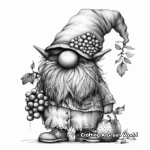 Detailed Gnome Fruit Picking Coloring Pages for Adults 3