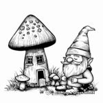 Detailed Gnome Mushroom House Coloring Pages 1