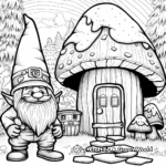 Detailed Gnome Mushroom House Coloring Pages 2