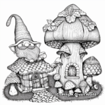 Detailed Gnome Mushroom House Coloring Pages 3