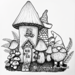 Detailed Gnome Mushroom House Coloring Pages 4