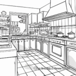 Detailed Gourmet Kitchen Coloring Pages for Adults 1
