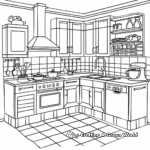 Detailed Gourmet Kitchen Coloring Pages for Adults 2