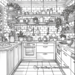 Detailed Gourmet Kitchen Coloring Pages for Adults 3