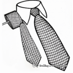 Detailed Houndstooth Tie Coloring Pages for Adults 2