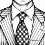 Detailed Houndstooth Tie Coloring Pages for Adults 3