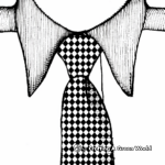 Detailed Houndstooth Tie Coloring Pages for Adults 4