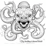 Detailed Hydra Mythical Creature Coloring Pages 2