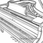 Detailed Inside View of Piano Coloring Pages for Adults 2
