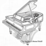 Detailed Inside View of Piano Coloring Pages for Adults 3