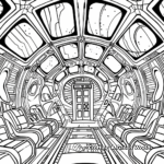 Detailed Interior Tardis Coloring Pages 2