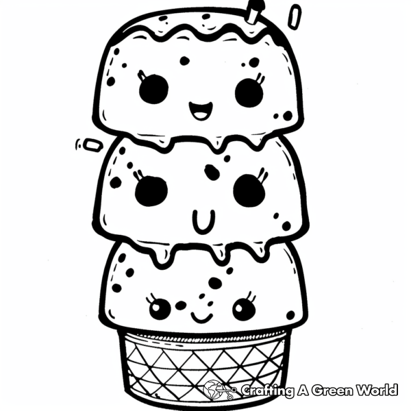 Kawaii Ice Cream Coloring Pages - Free & Printable!