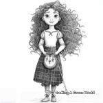 Detailed Kilt Outfit Merida Coloring Pages for Adults 2