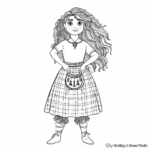 Detailed Kilt Outfit Merida Coloring Pages for Adults 4
