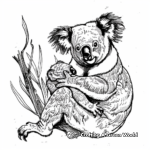 Detailed Koala and Baby Coloring Pages for Adults 3
