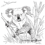 Detailed Koala and Baby Coloring Pages for Adults 4