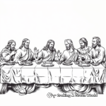 Detailed Last Supper Scene Coloring Pages 1