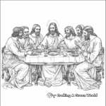 Detailed Last Supper Scene Coloring Pages 2