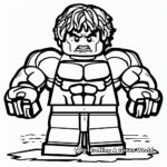 Detailed Lego Hulk Coloring Pages for Adults 3