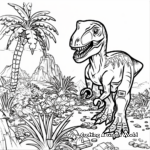 Detailed Lego Jurassic World Velociraptor Coloring Pages for Adults 4
