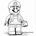 Detailed Lego Luigi Coloring for Adults 1