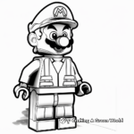 Detailed Lego Luigi Coloring for Adults 3