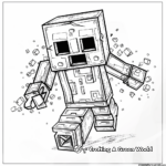 Detailed Lego Minecraft Creeper Coloring Pages 1