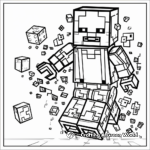 Detailed Lego Minecraft Creeper Coloring Pages 4